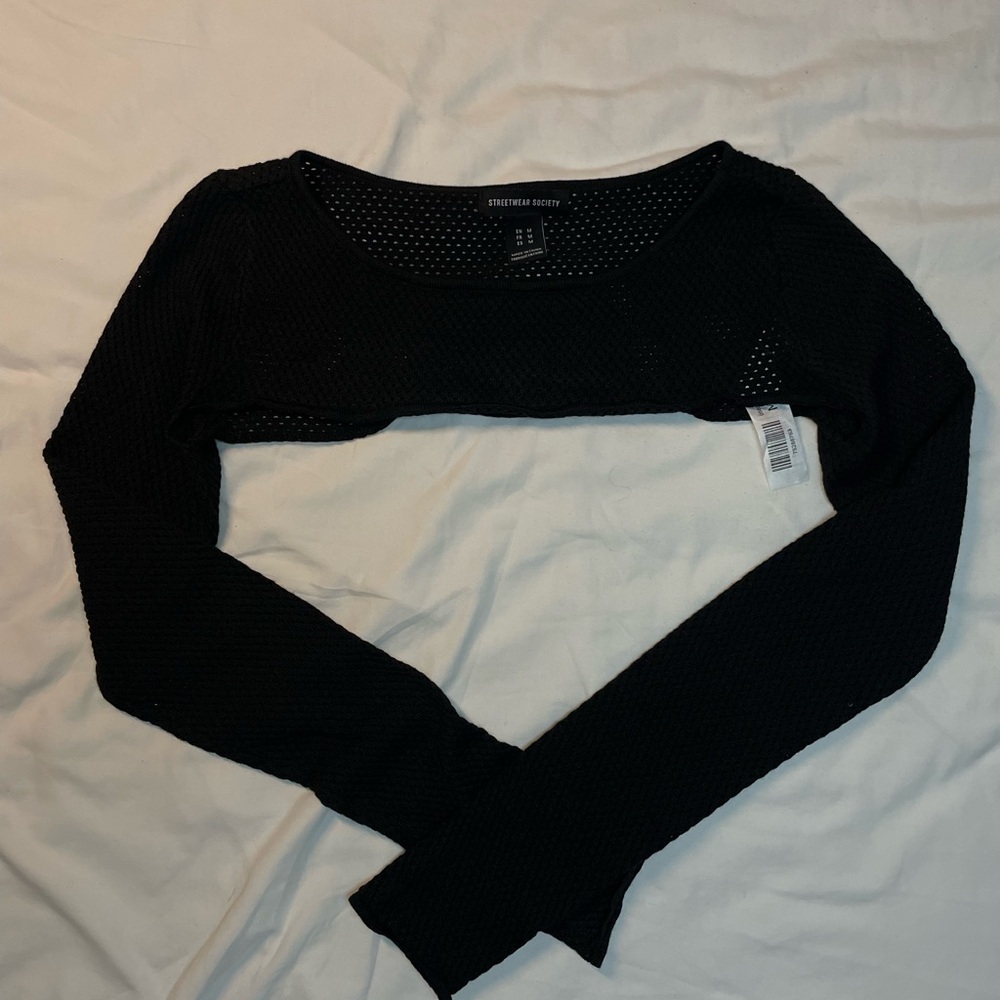 Black sleeve top cover up